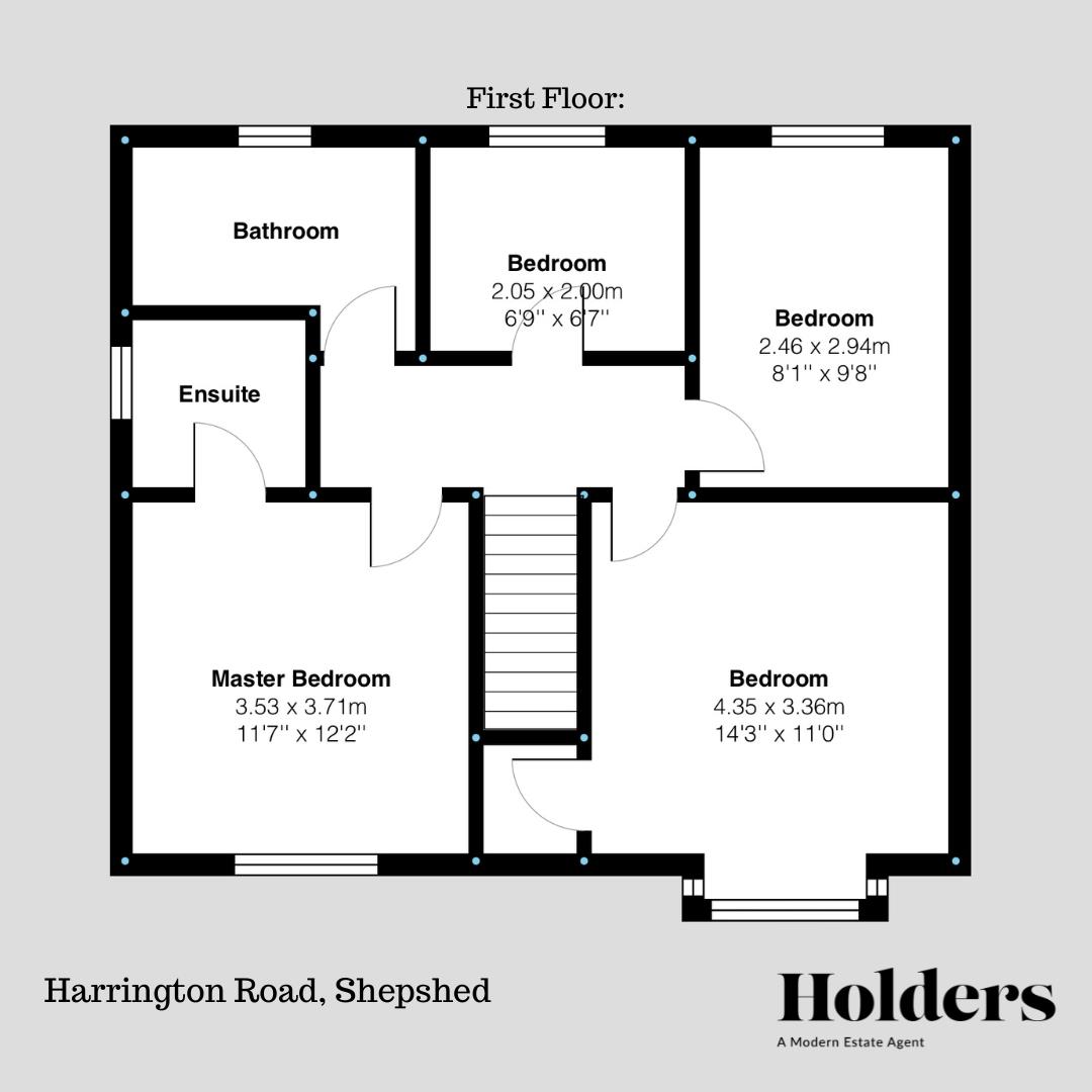 First Floor Floorplan for Harrington Road, Shepshed, Loughborough