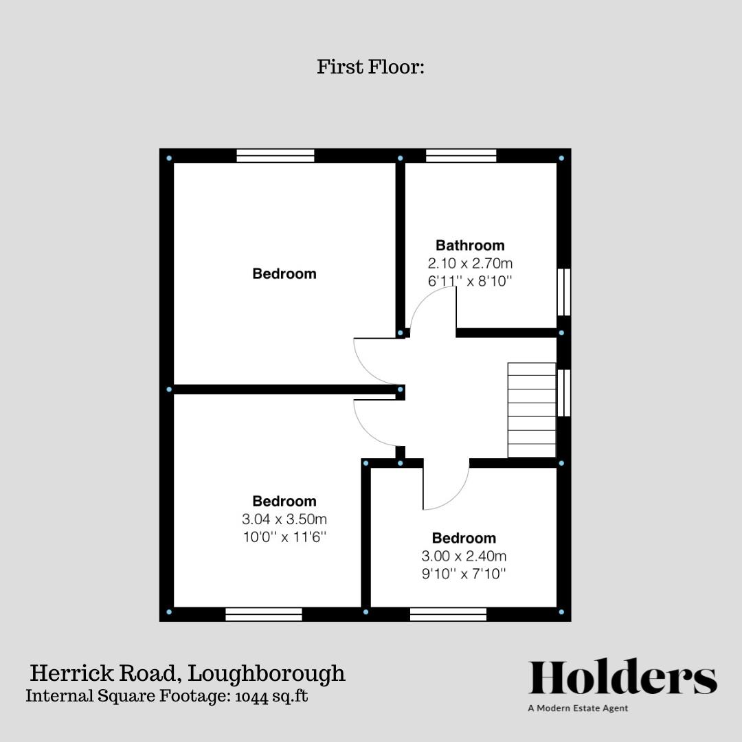 First Floor Floorplan for Herrick Road, Loughborough