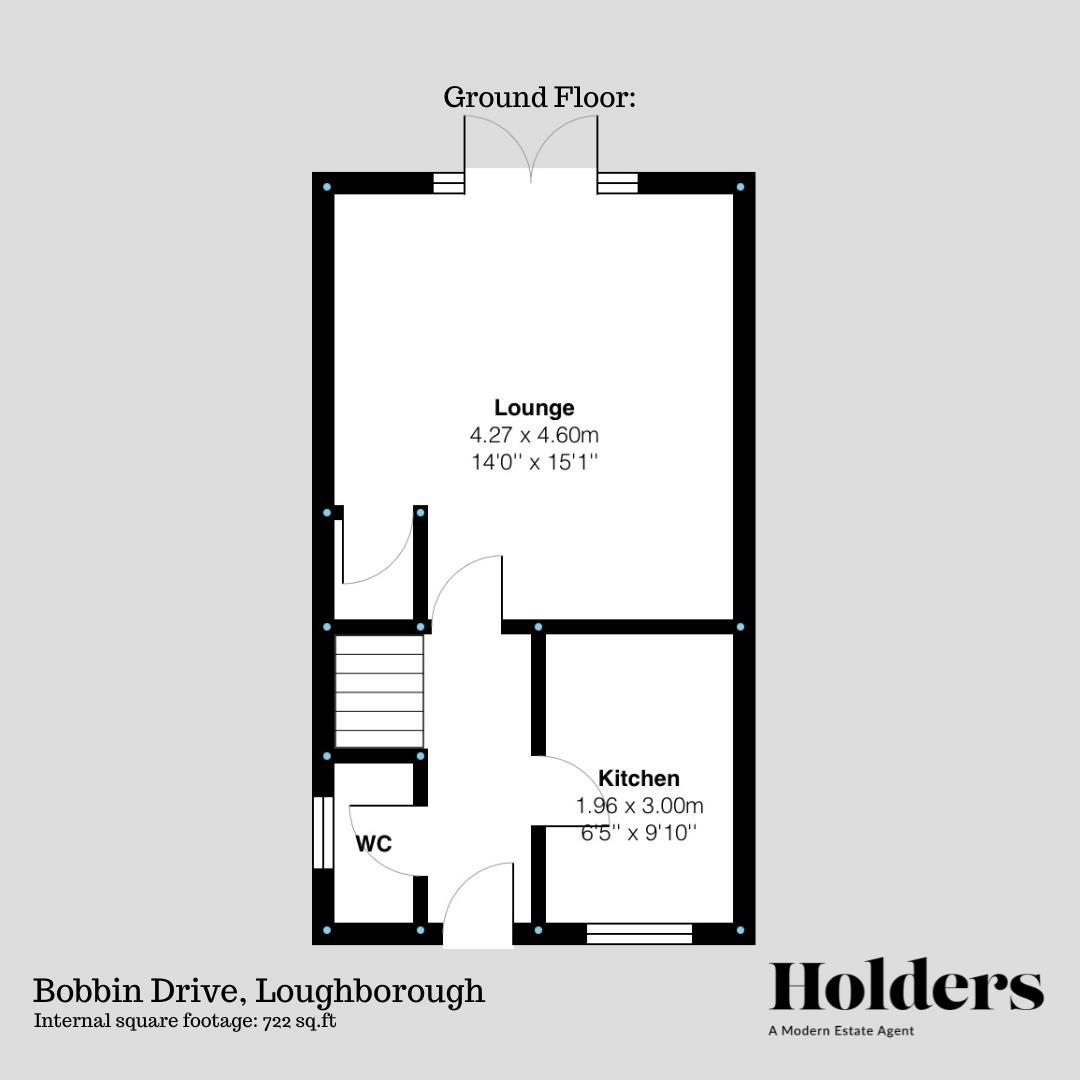 Ground Floor Floorplan for Bobbin Drive, Loughborough