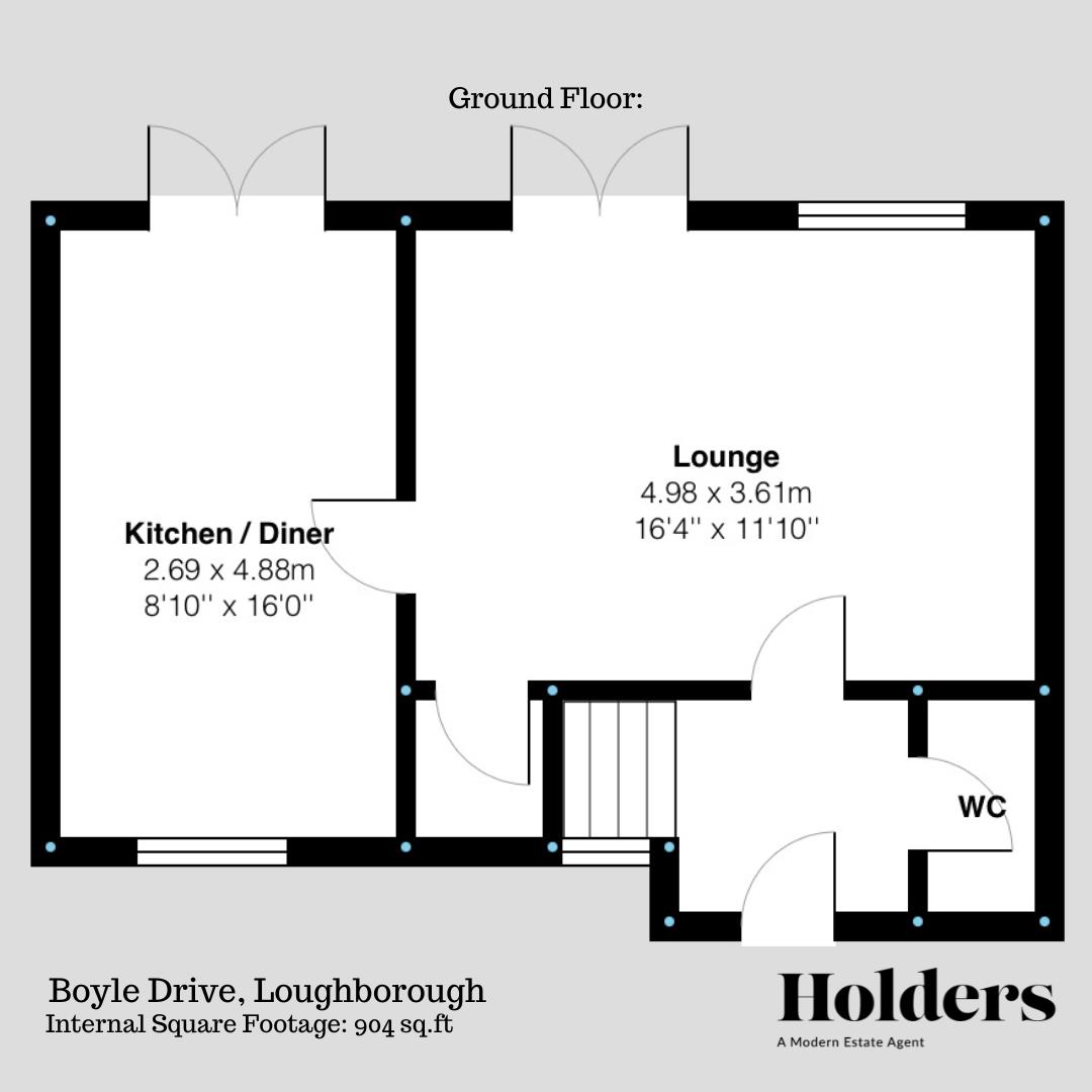 Ground Floor Floorplan for Boyle Drive, Loughborough