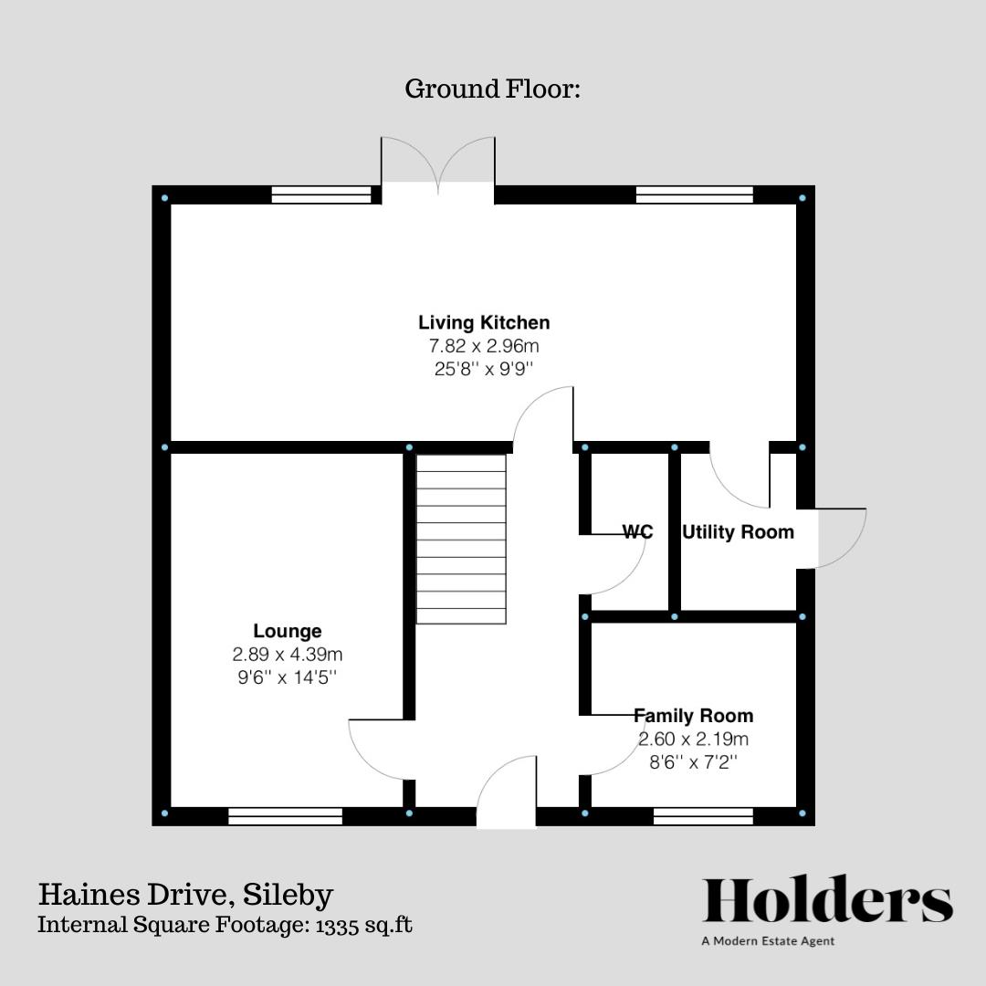 Ground Floor Floorplan for Haines Drive, Sileby, Loughborough