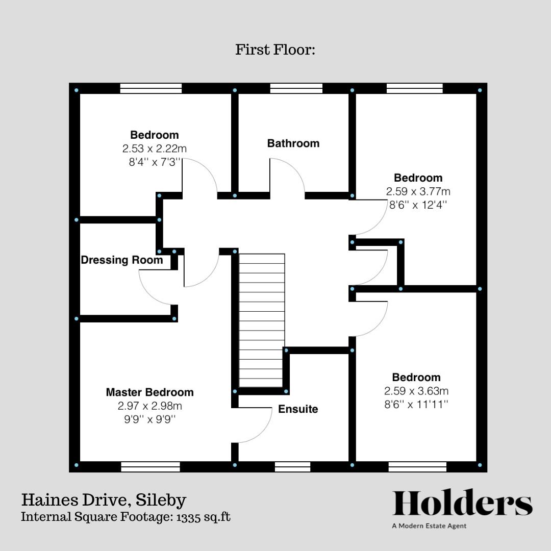 First Floor Floorplan for Haines Drive, Sileby, Loughborough