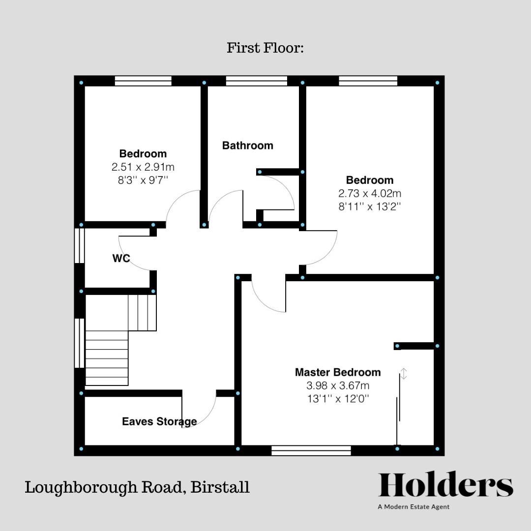 First Floor Floorplan for Loughborough Road, Birstall, Leicester