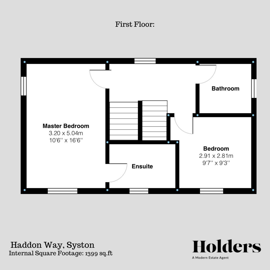 First Floor Floorplan for Haddon Close, Syston, Leicester