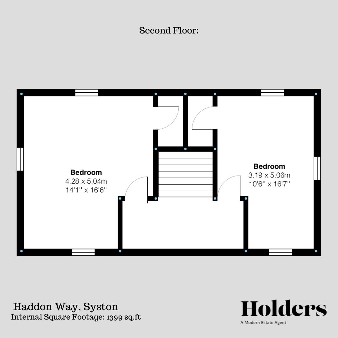 Second Floor Floorplan for Haddon Close, Syston, Leicester