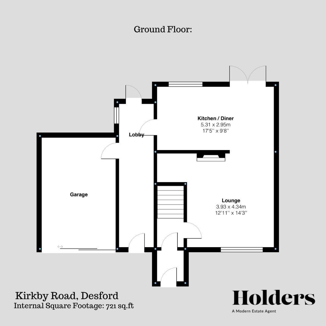 Ground Floor Floorplan for Kirkby Road, Desford, Leicester