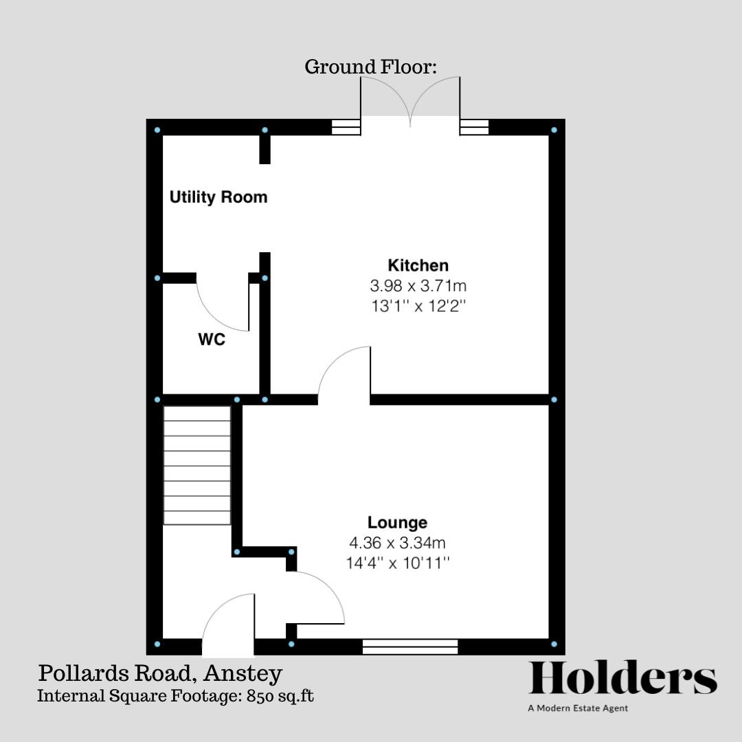 Ground Floor Floorplan for Pollards Road, Anstey, Leicester