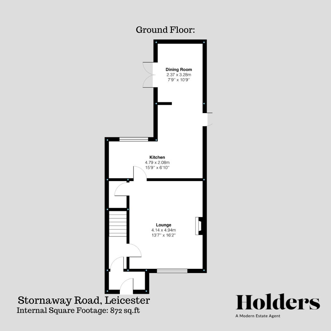 Ground Floor Floorplan for Stornaway Road, Leicester