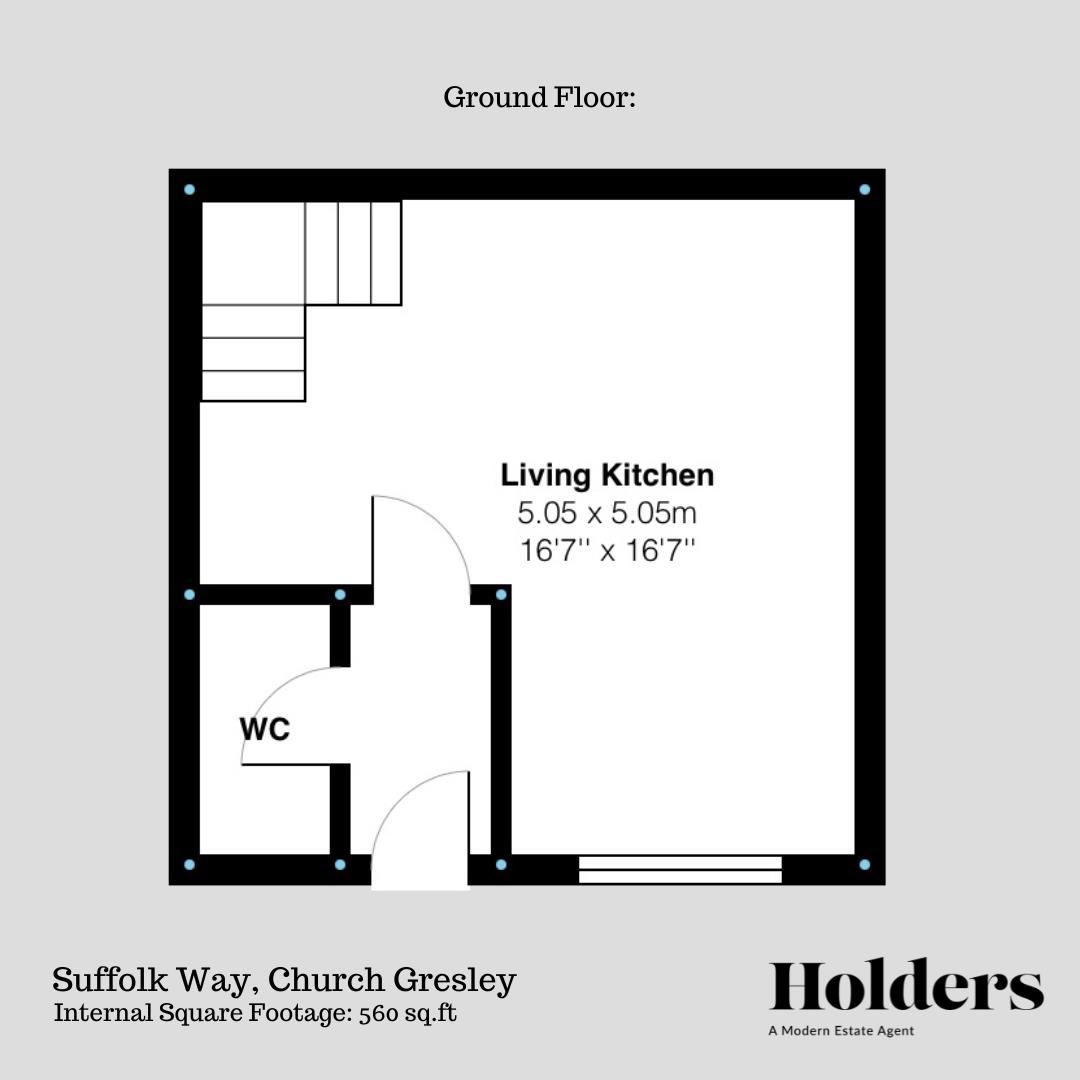 Ground Floor Floorplan for Suffolk Way, Church Gresley, Swadlincote