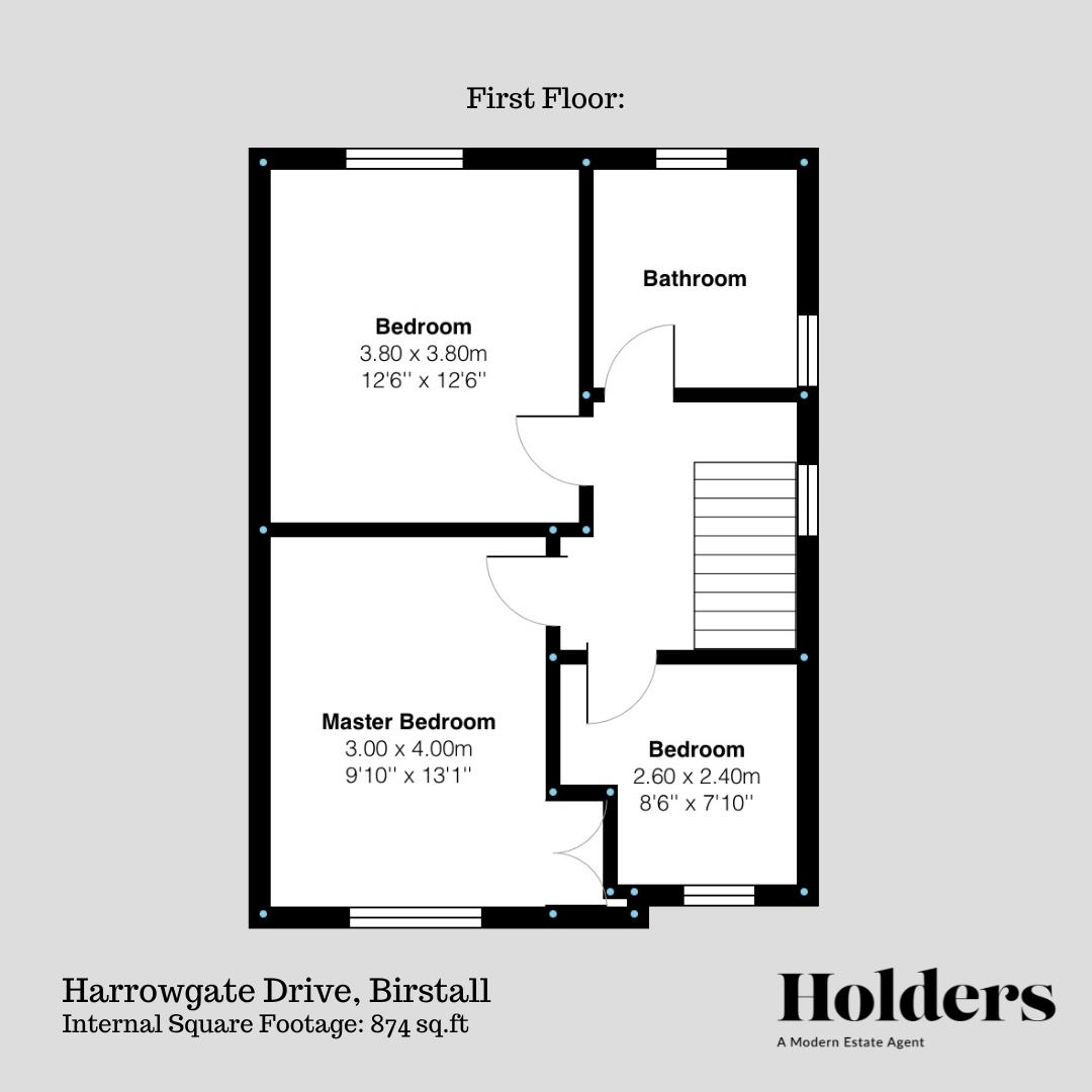 First Floor Floorplan for Harrowgate Drive, Birstall, Leicester