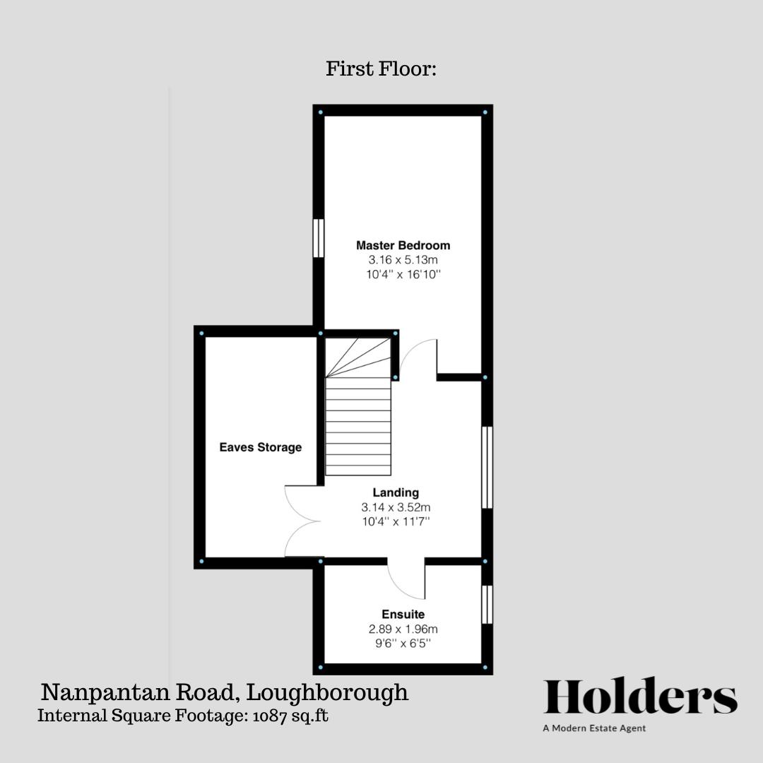 First Floor Floorplan for Nanpantan Road, Nanpantan, Loughborough