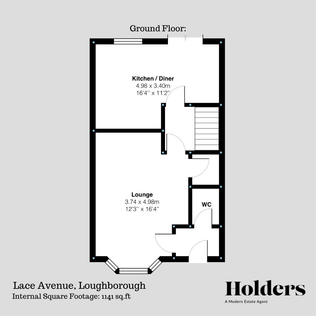 Ground Floor Floorplan for Lace Avenue, Loughborough