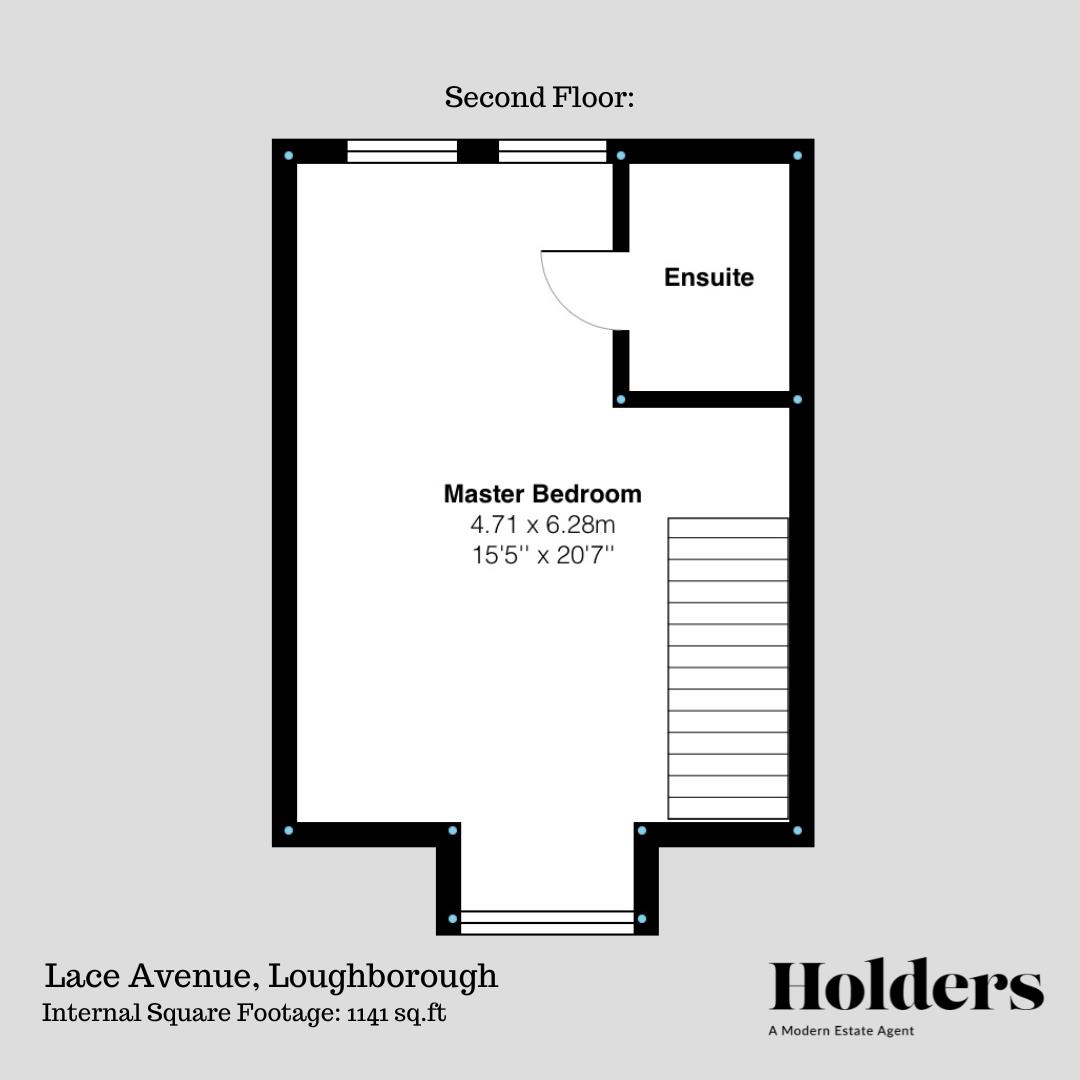 Second Floor Floorplan for Lace Avenue, Loughborough