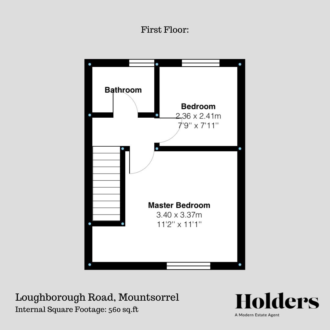 First Floor Floorplan for Loughborough Road, Mountsorrel, Loughborough