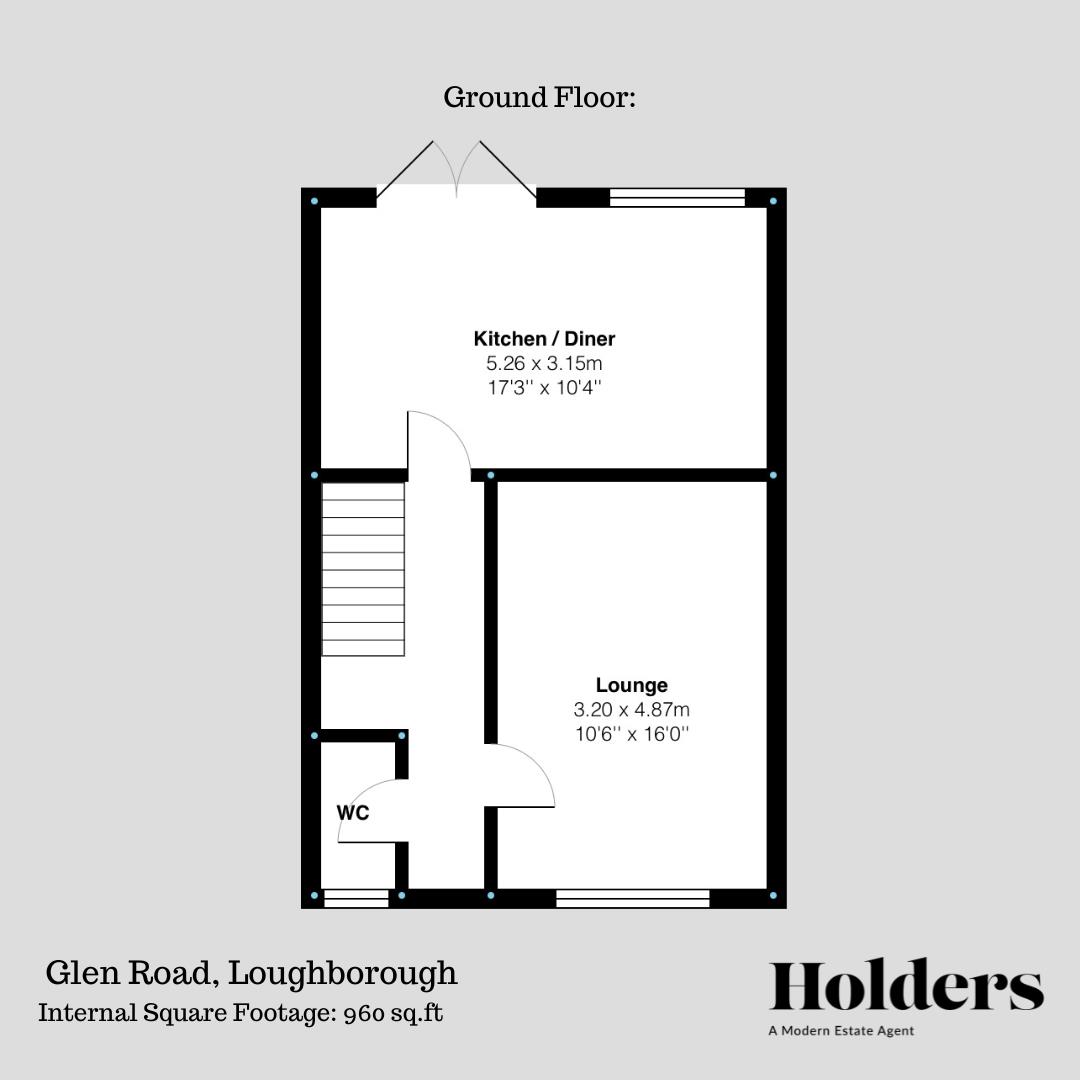 Ground Floor Floorplan for Glen Road, Loughborough