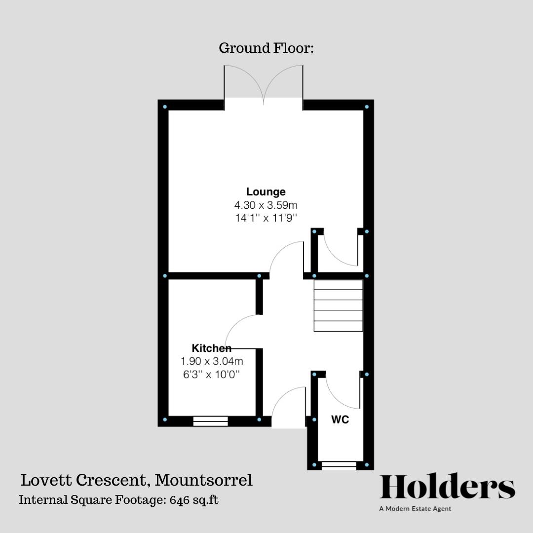 Ground Floor Floorplan for Lovett Crescent, Mountsorrel, Loughborough