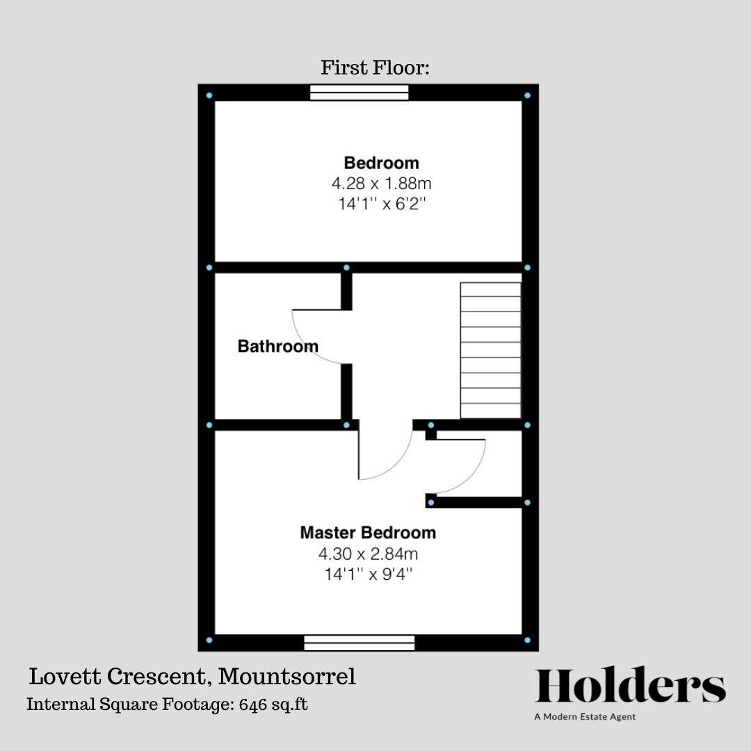 First Floor Floorplan for Lovett Crescent, Mountsorrel, Loughborough