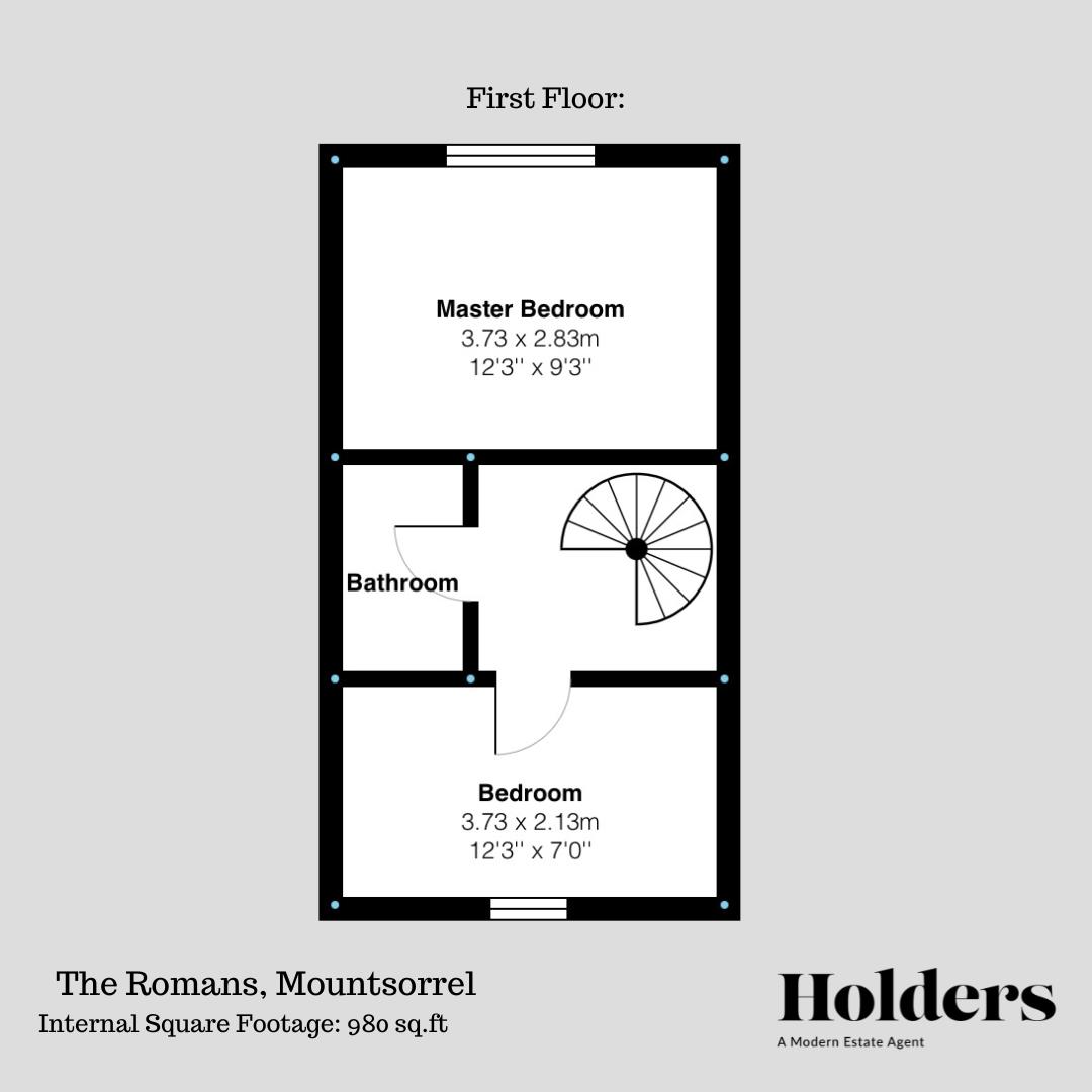 First Floor Floorplan for The Romans, Mountsorrel, Loughborough