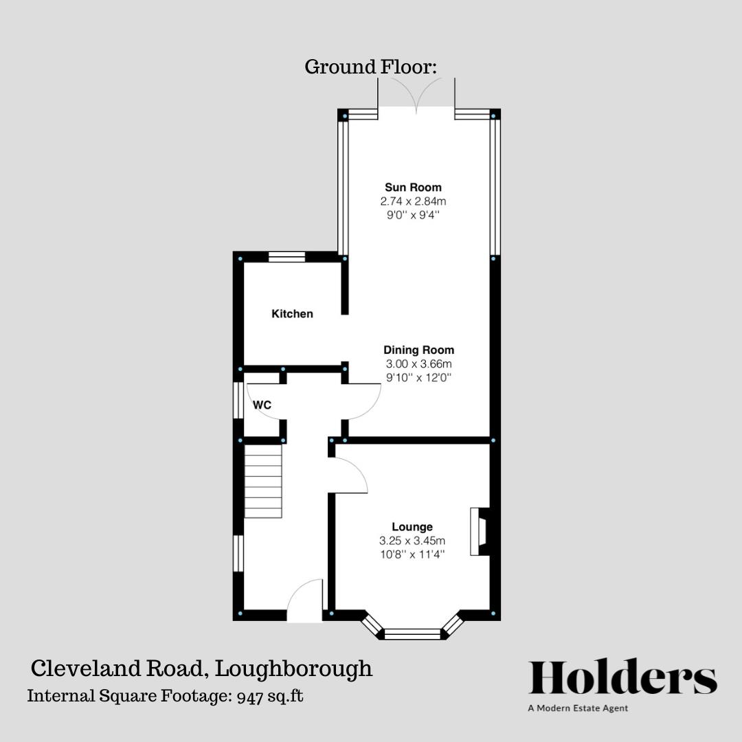 Ground Floor Floorplan for Cleveland Road, Loughborough