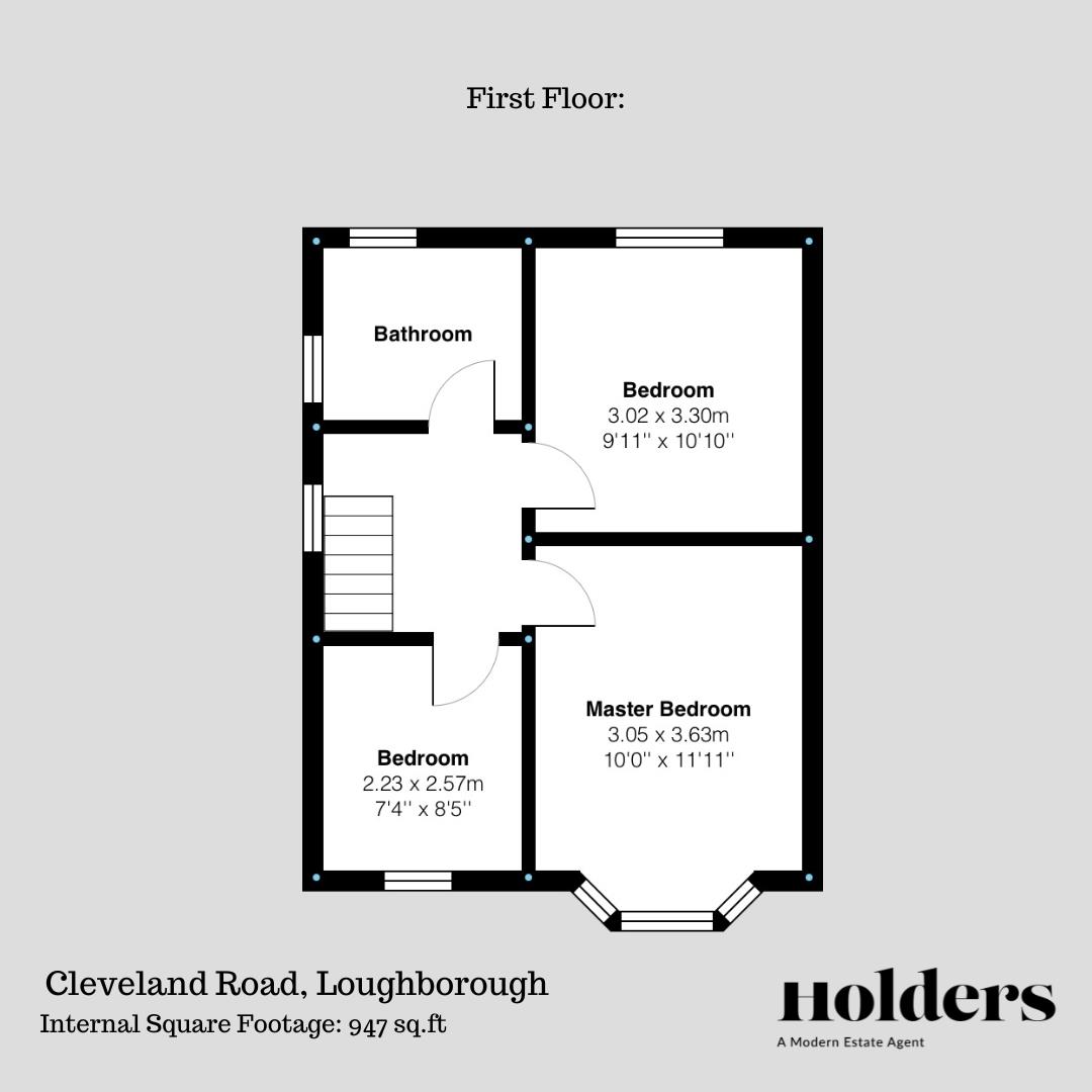 First Floor Floorplan for Cleveland Road, Loughborough