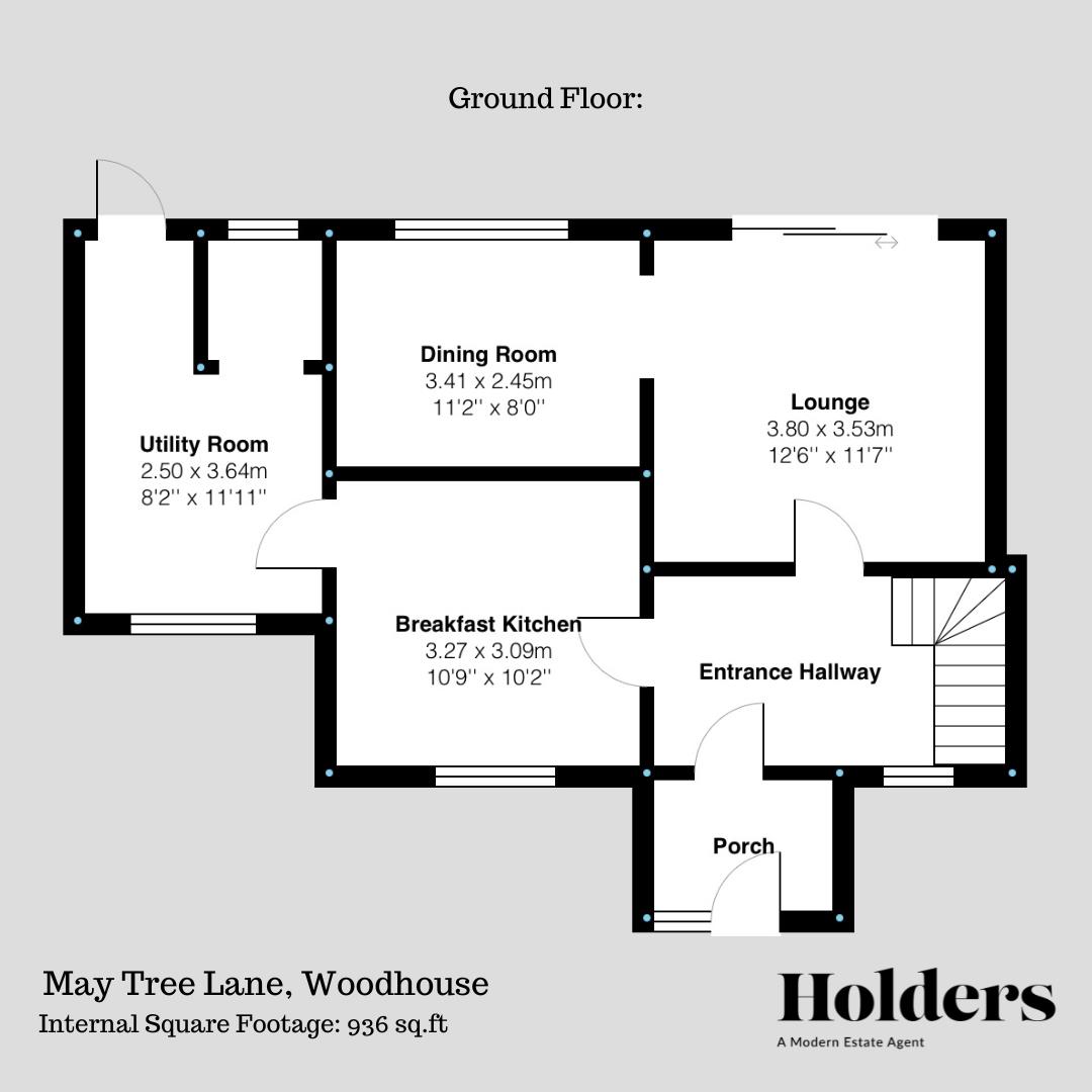 Ground Floor Floorplan for Maytree Lane, Woodhouse, Loughborough