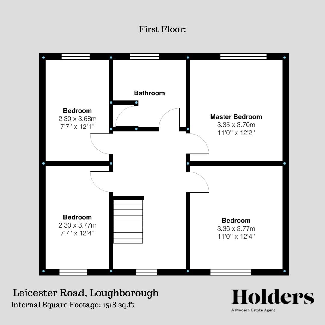 First Floor Floorplan for Leicester Road, Loughborough