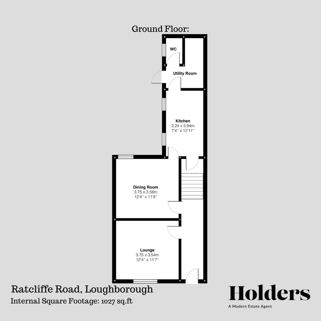 Ground Floor Floorplan for Ratcliffe Road, Loughborough