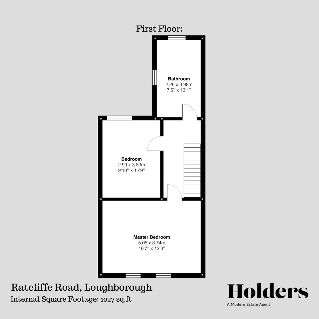 First Floor Floorplan for Ratcliffe Road, Loughborough