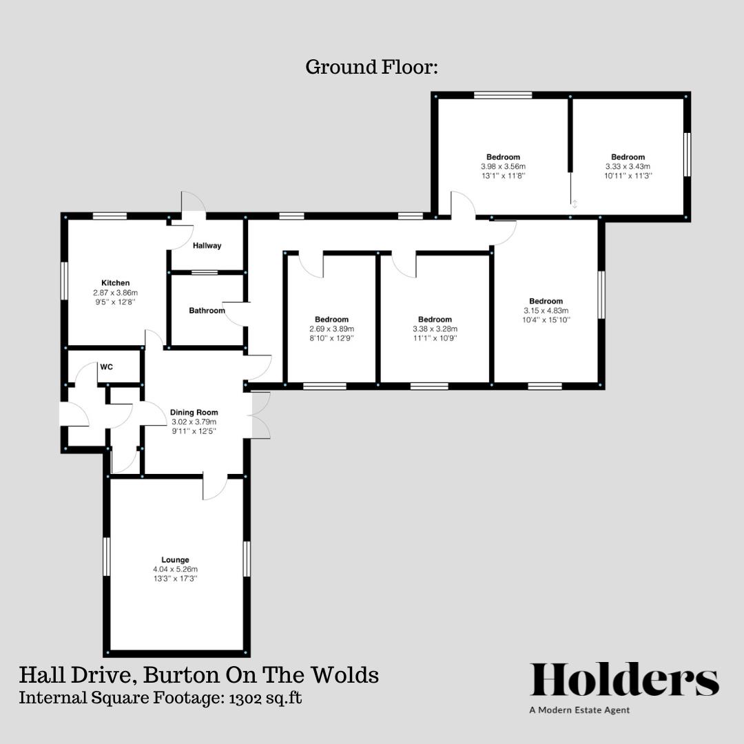 Ground Floor Floorplan for Hall Drive, Burton-On-The-Wolds, Loughborough