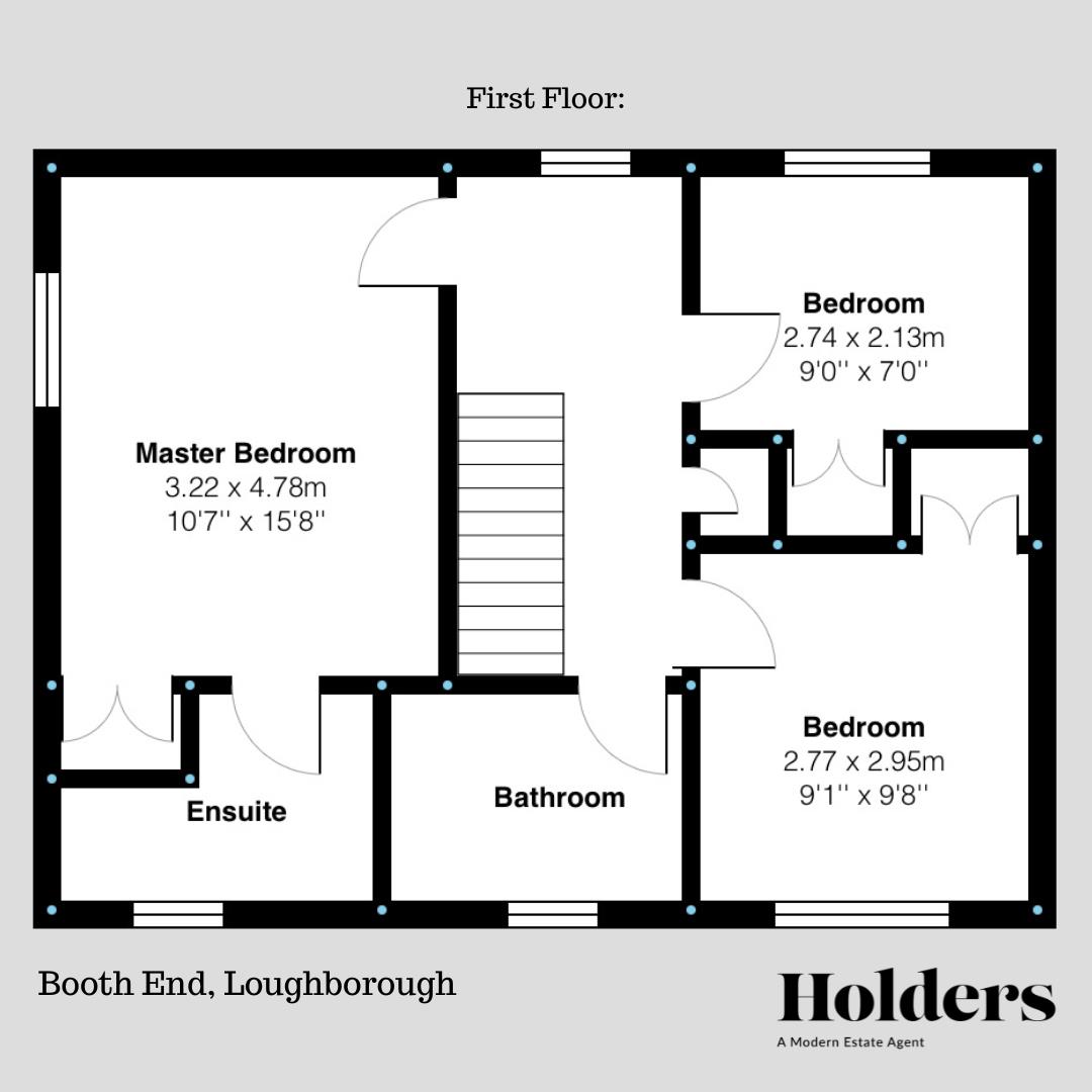 First Floor Floorplan for Booth End, Loughborough