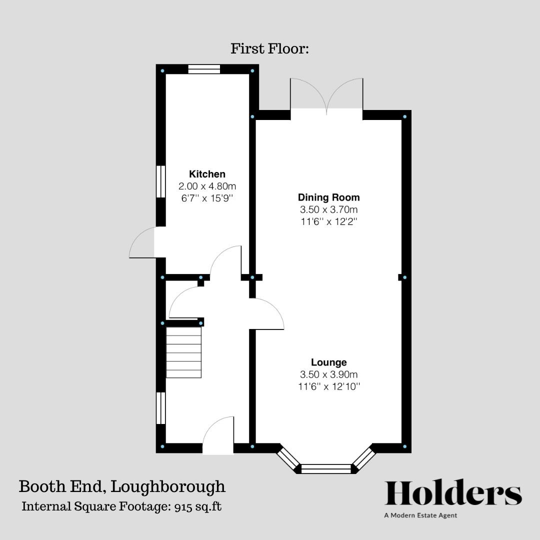 Ground Floor Floorplan for Leicester Road, Loughborough