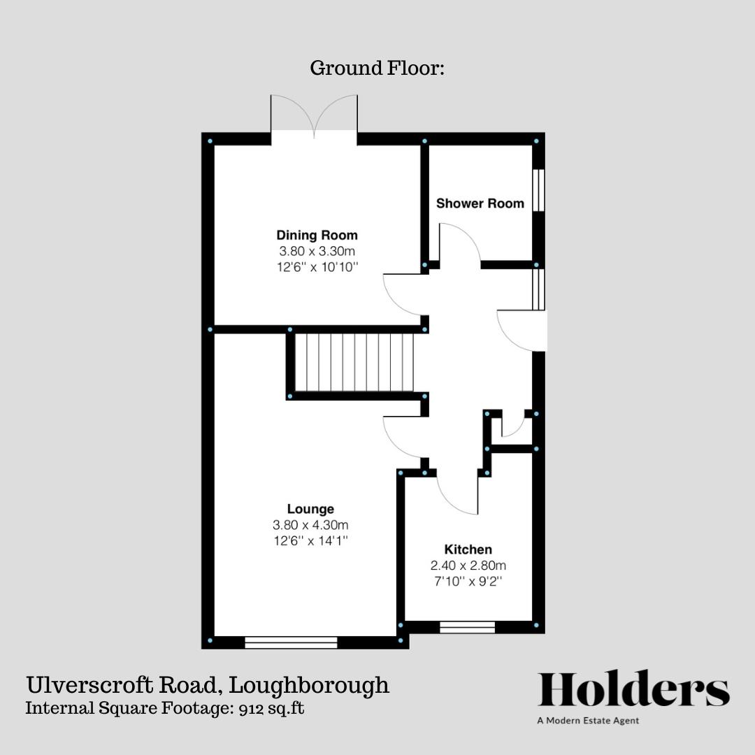 Ground Floor Floorplan for Ulverscroft Road, Loughborough