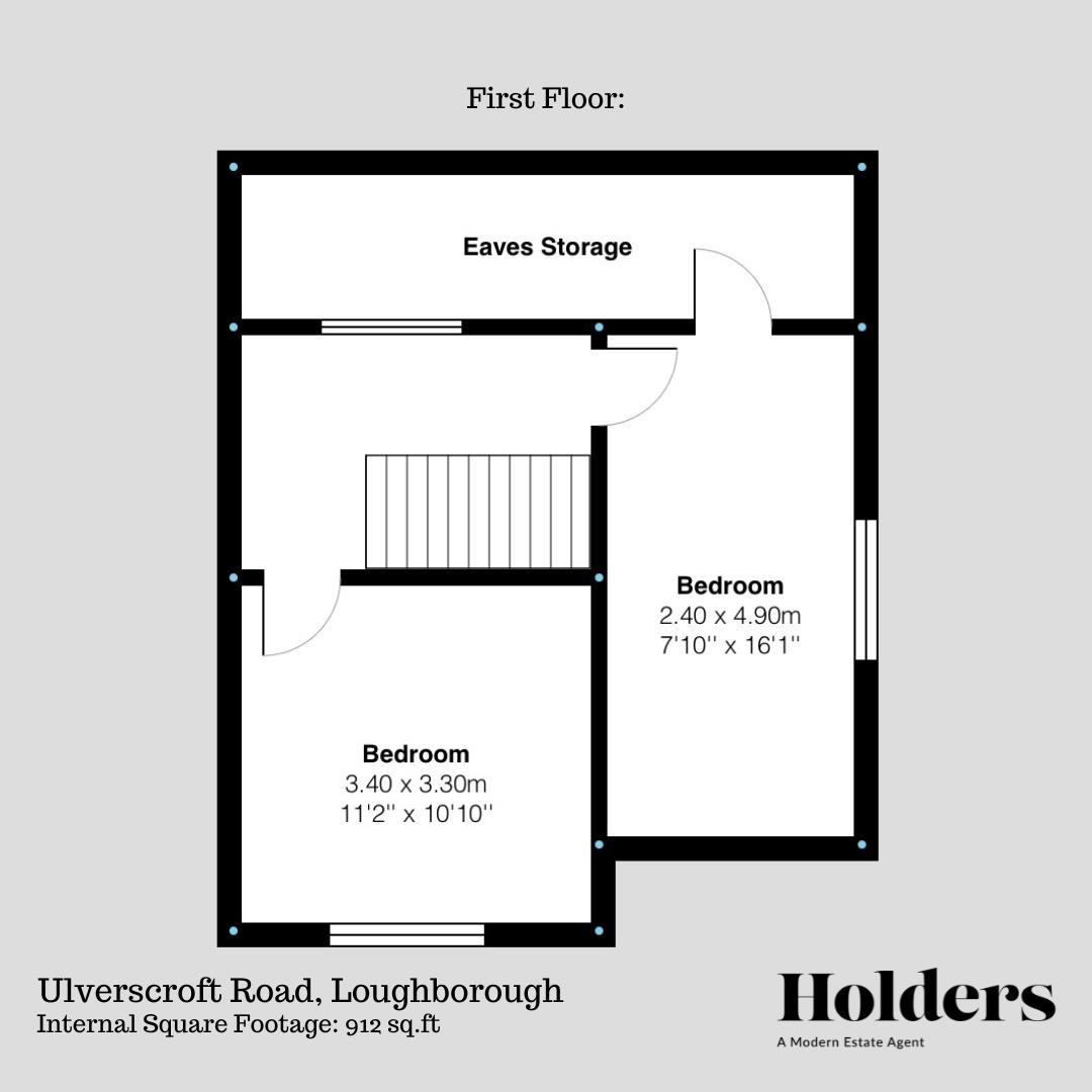 First Floor Floorplan for Ulverscroft Road, Loughborough