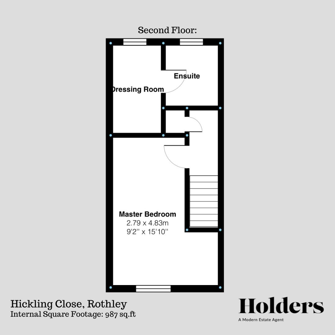 Second Floor Floorplan for Hickling Close, Rothley, Leicester