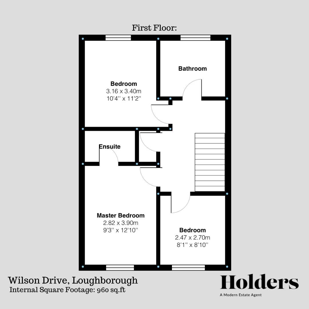 First Floor Floorplan for Wilson Drive, Loughborough