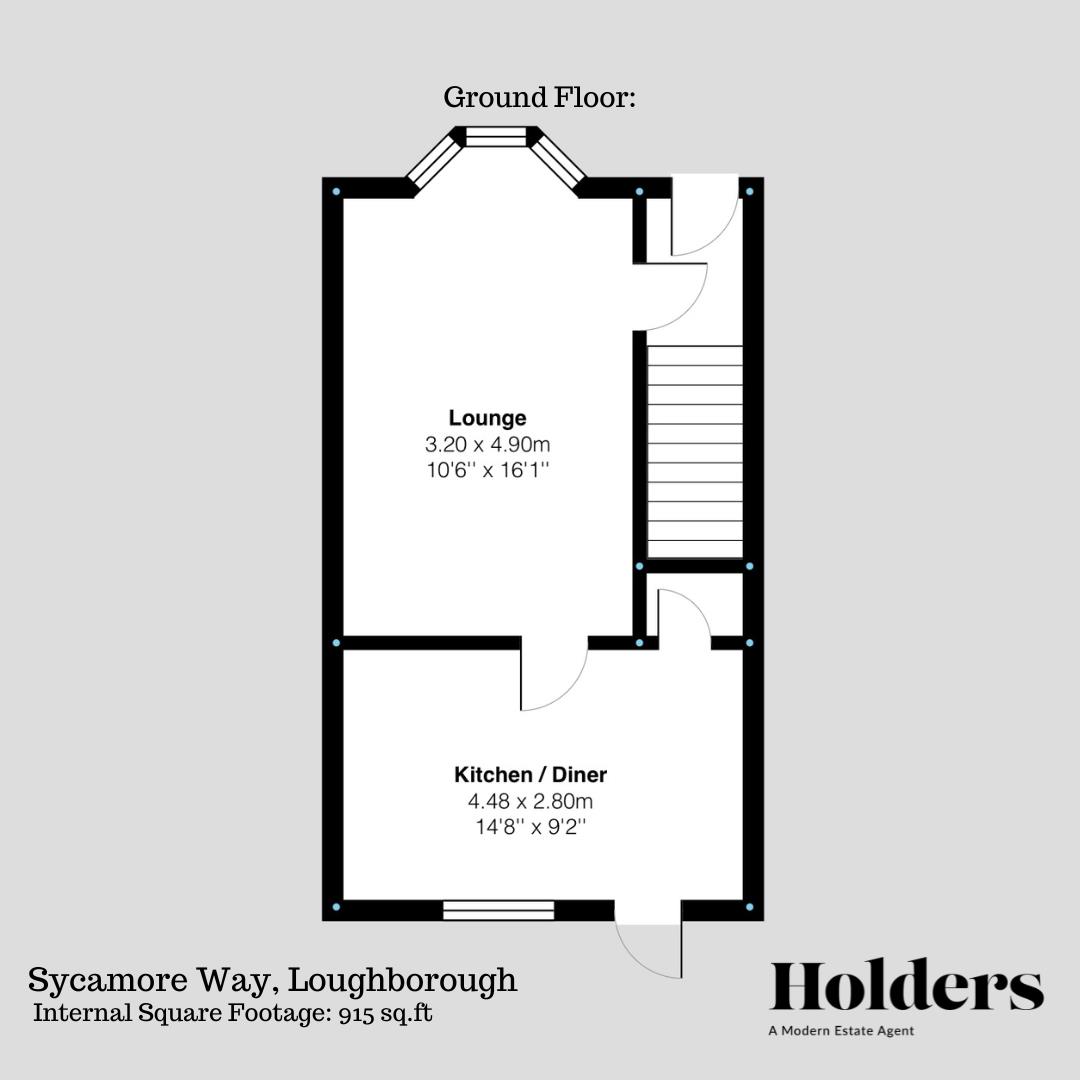 Ground Floor Floorplan for Sycamore Way, Loughborough