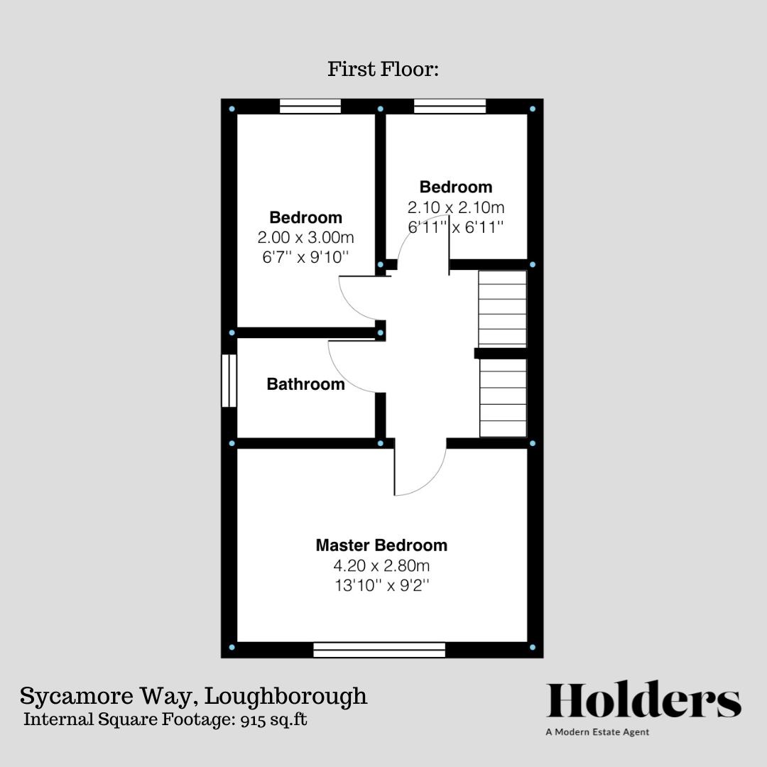 First Floor Floorplan for Sycamore Way, Loughborough