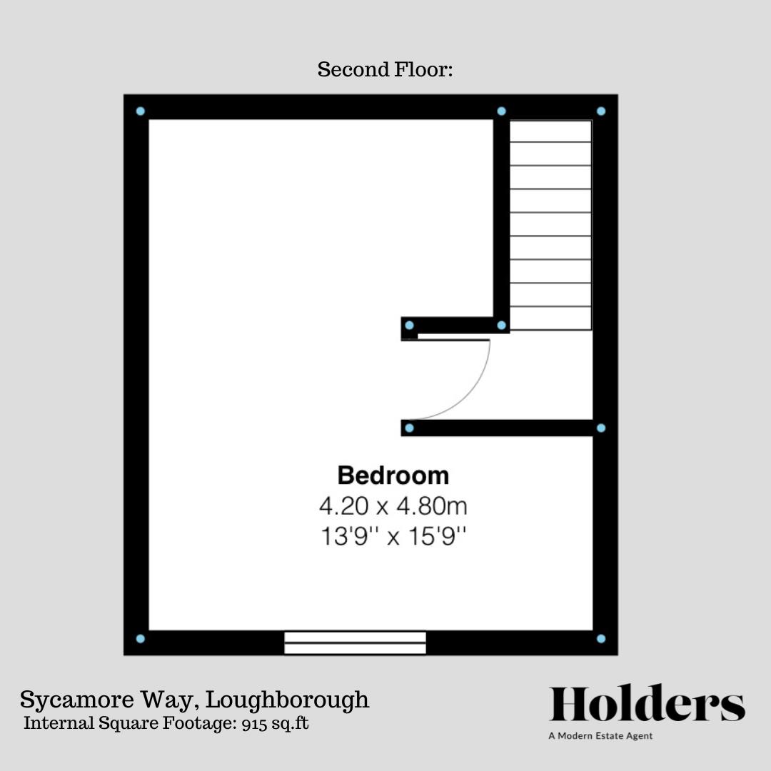 Second Floor Floorplan for Sycamore Way, Loughborough