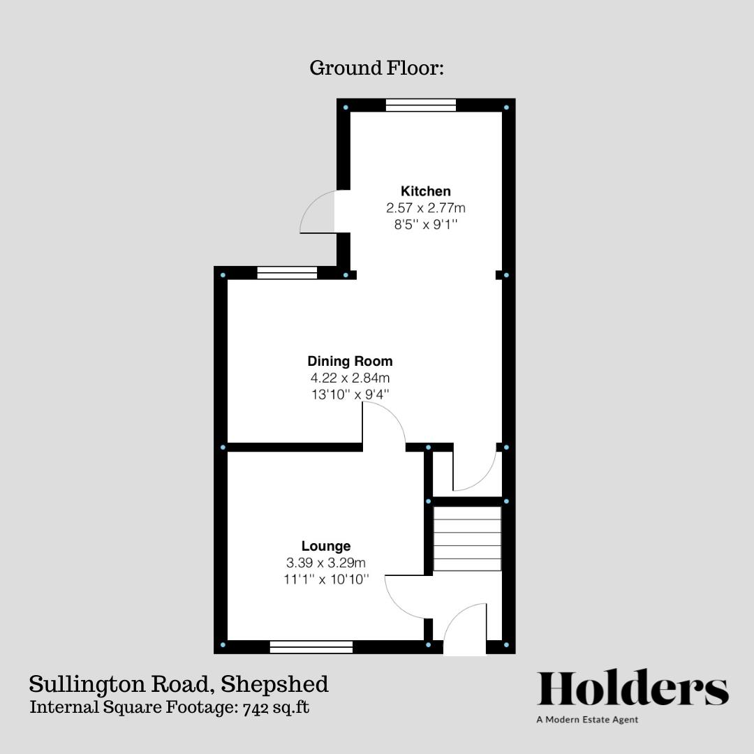 Ground Floor Floorplan for Sullington Road, Shepshed, Loughborough