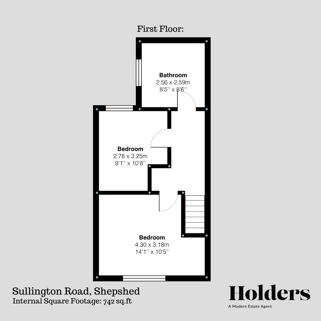 First Floor Floorplan for Sullington Road, Shepshed, Loughborough