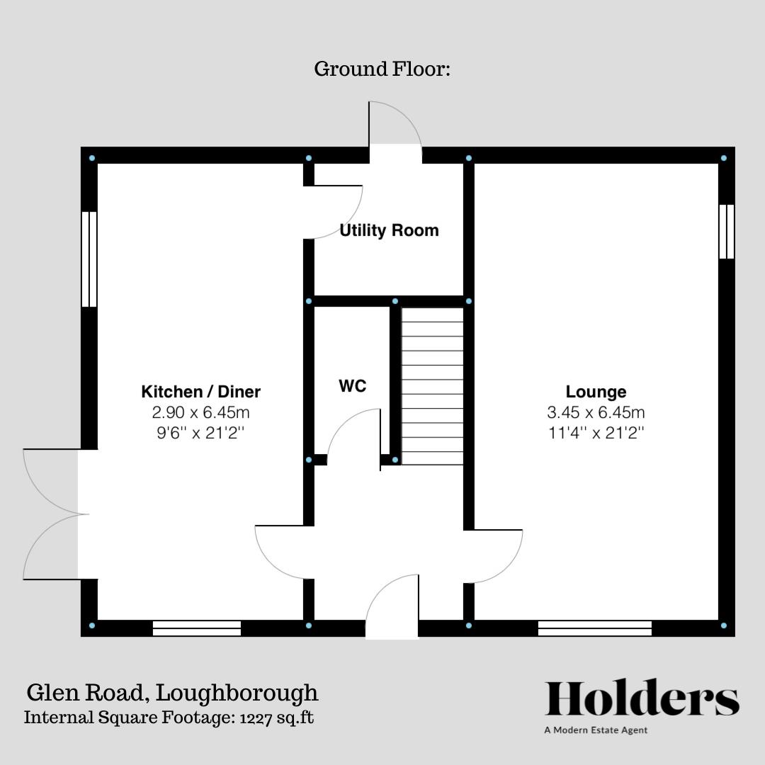 Ground Floor Floorplan for Glen Road, Loughborough