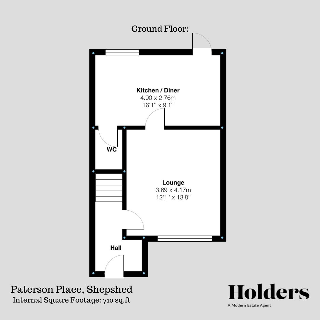 Ground Floor Floorplan for Paterson Place, Shepshed, Loughborough