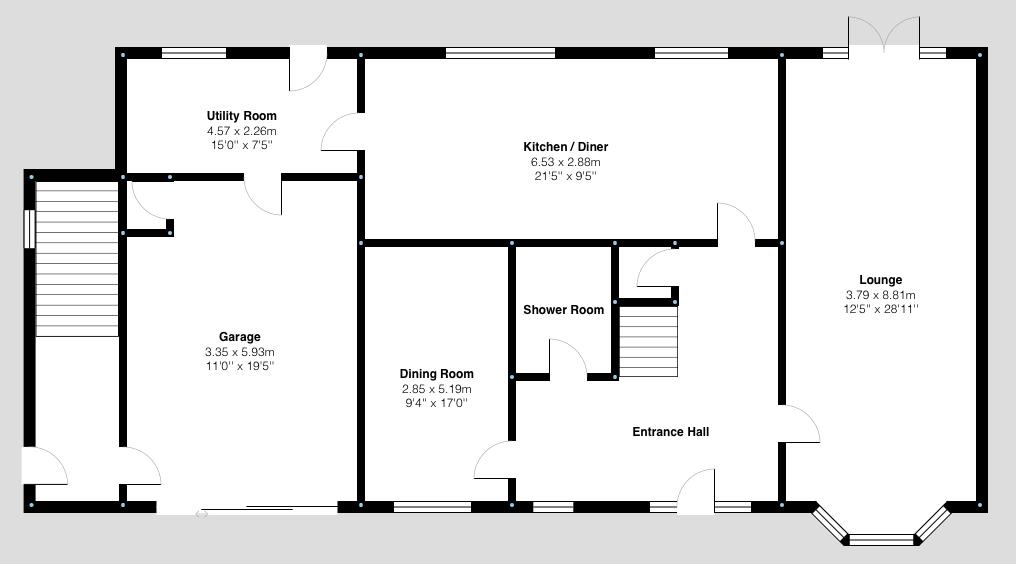 Ground Floor Floorplan for Nanpantan Road, Nanpantan, Loughborough