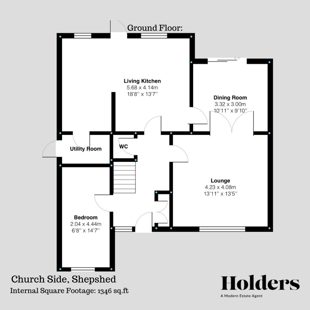 Ground Floor Floorplan for Church Side, Shepshed, Loughborough