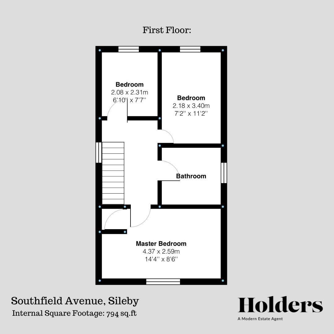 First Floor Floorplan for Southfield Avenue, Sileby, Loughborough