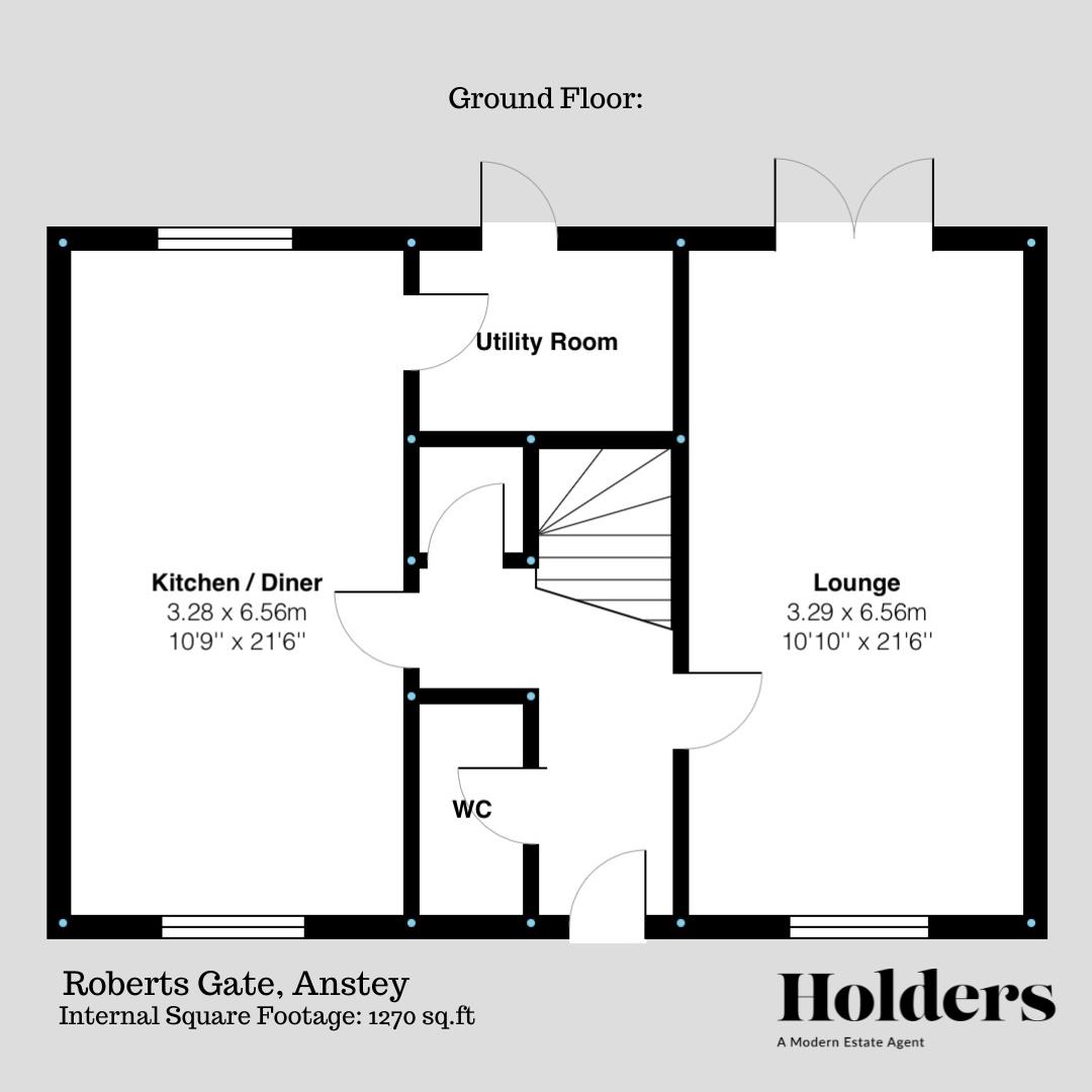 Ground Floor Floorplan for Roberts Gate, Anstey, Leicester