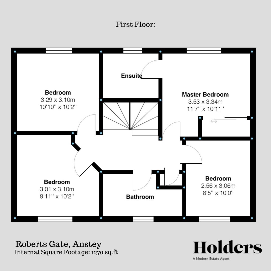 First Floor Floorplan for Roberts Gate, Anstey, Leicester