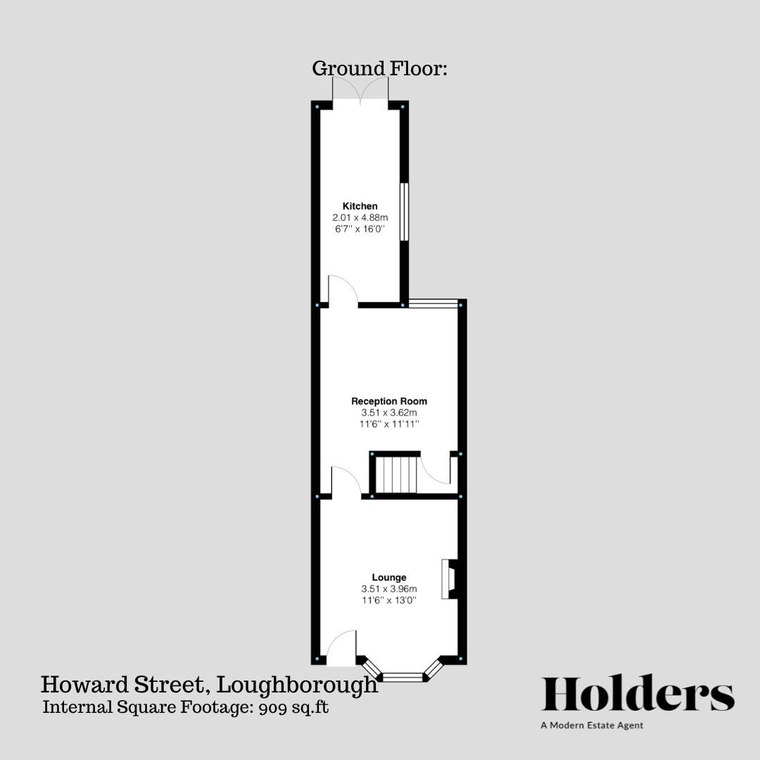 Ground Floor Floorplan for Howard Street, Loughborough