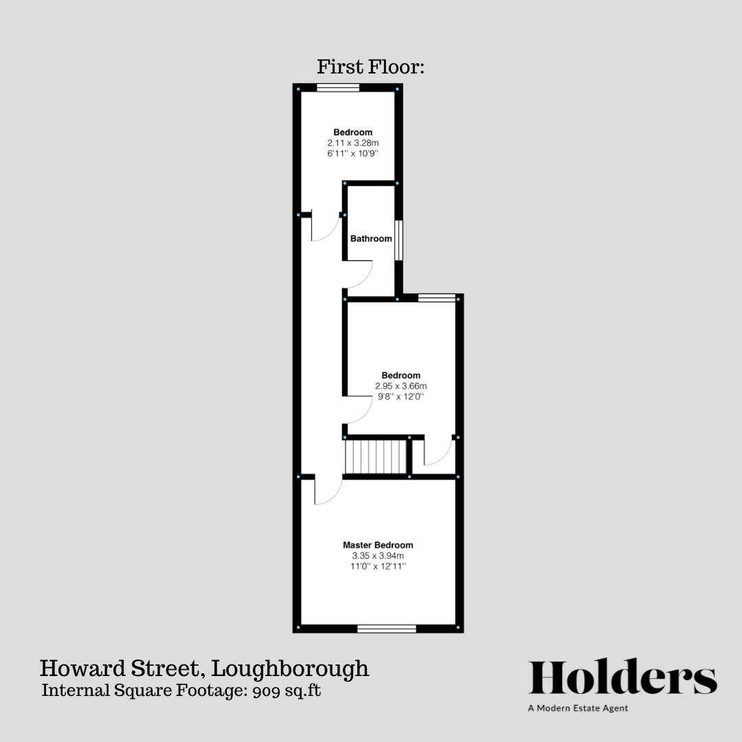 First Floor Floorplan for Howard Street, Loughborough