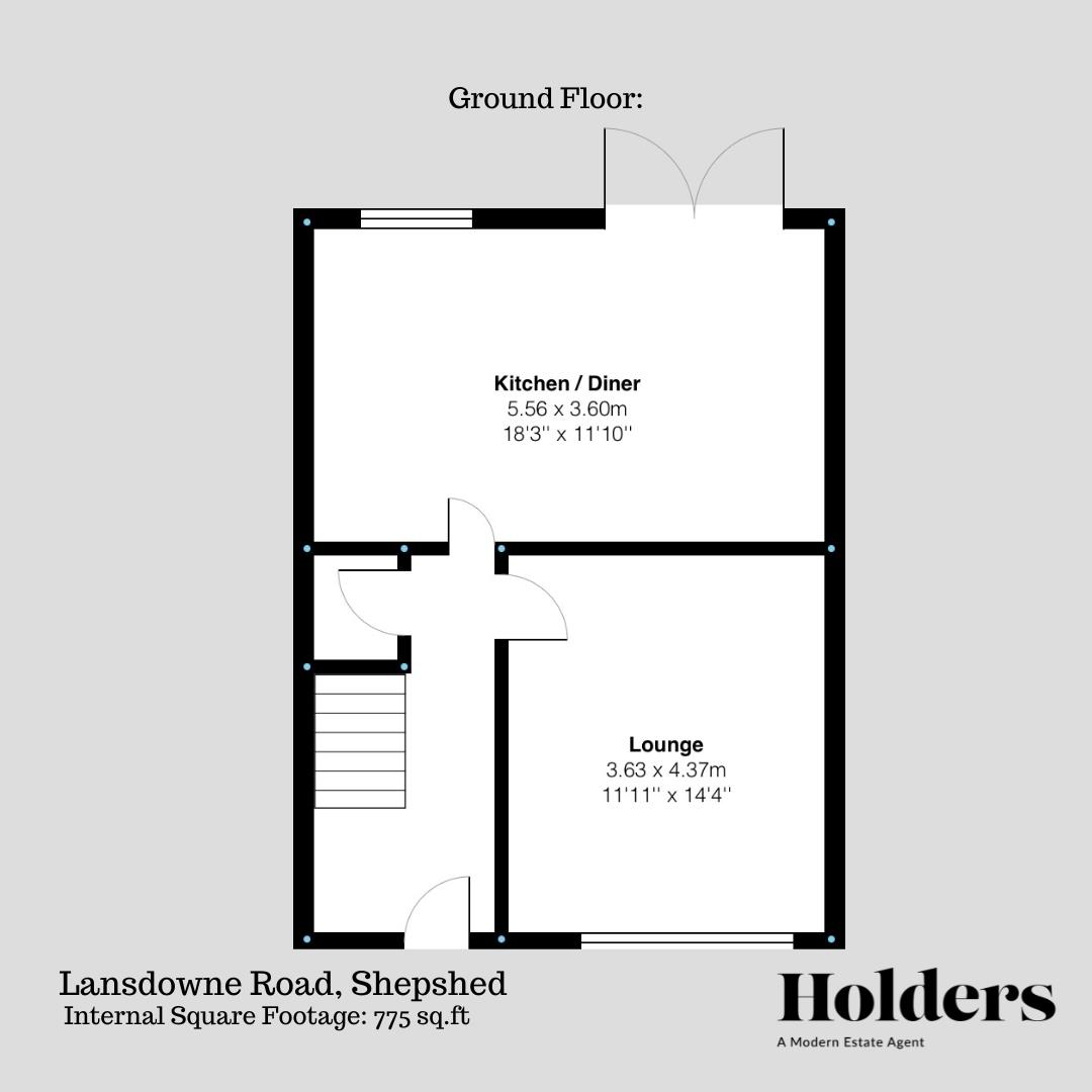 Ground Floor Floorplan for Lansdowne Road, Shepshed, Loughborough